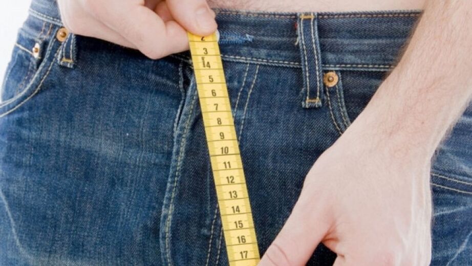 拡大後の陰茎のサイズの測定